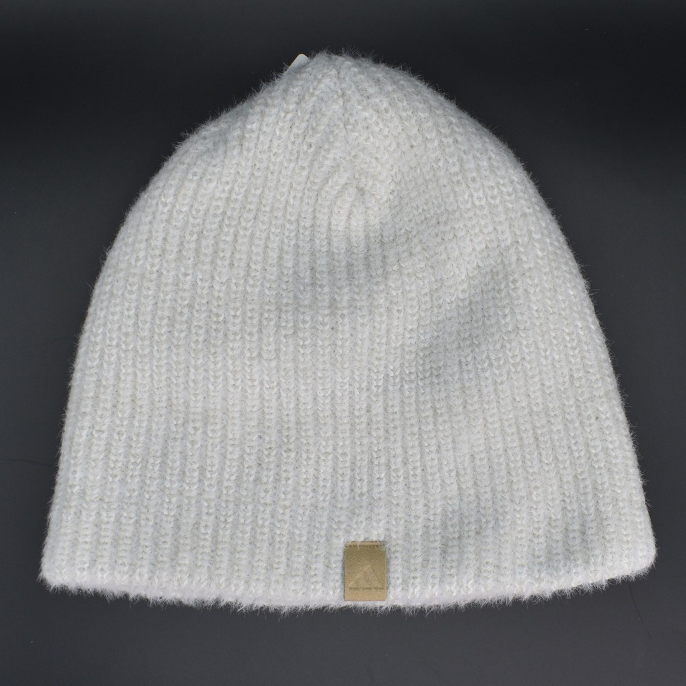 Adidas Women's Lifestyle Non Fold Beanie Knit Hat Cap Beige/White JL1134 NWT